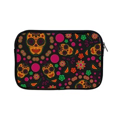 Skull Colorful Floral Flower Head Apple Ipad Mini Zipper Cases by Cemarart