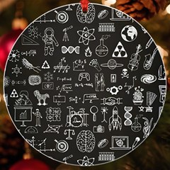 Doodle Art Chemistry Art Uv Print Acrylic Ornament Round by Cemarart