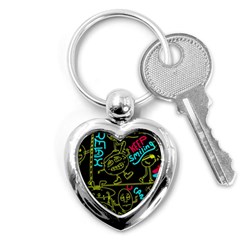 Keep Smiing Doodle Key Chain (heart) by Cemarart