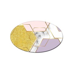 Geometric , Geometric, Gold, Marble, Pattern, Pink, Purple, Sticker Oval (10 Pack) by nateshop