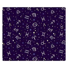 Zodiac Symbols Sign And Stars Pattern Seamless Pattern Two Sides Premium Plush Fleece Blanket (small) by Cemarart