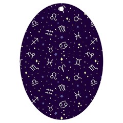 Zodiac Symbols Sign And Stars Pattern Seamless Pattern Uv Print Acrylic Ornament Oval by Cemarart