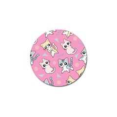 Cute Animal Little Cat Seamless Pattern Golf Ball Marker (4 Pack) by Cemarart