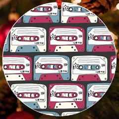 Music Symbols Rock Music Seamless Pattern Uv Print Acrylic Ornament Round by Ndabl3x