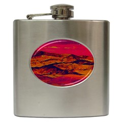 Time Wind Polishpattern Architecture Building City Cityscape Nature Pop-art Pop Surrealism  Retrowave Hip Flask (6 Oz) by Cemarart