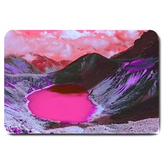 Late Night Feelings Aesthetic Clouds Color Manipulation Landscape Mountain Nature Surrealism Psicode Large Doormat by Cemarart