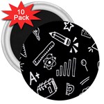 Knowledge Drawing Education Science 3  Magnets (10 pack)  Front