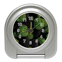 Berry,note, Green, Raspberries Travel Alarm Clock by nateshop