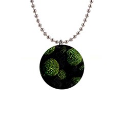 Berry,note, Green, Raspberries 1  Button Necklace by nateshop