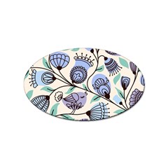 Retro Texture With Birds Sticker Oval (10 Pack) by nateshop