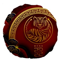 Holiday, Chinese New Year, Year Of The Tiger Large 18  Premium Flano Round Cushions by nateshop