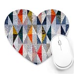 Mosaic, Colorful, Rhombuses, Pattern, Geometry Heart Mousepad Front