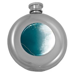 Background Flower Minimalist Round Hip Flask (5 Oz) by Grandong