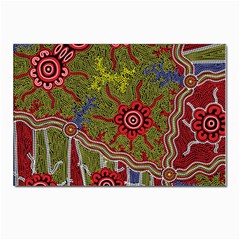 Authentic Aboriginal Art - Connections Postcard 4 x 6  (pkg Of 10) by hogartharts