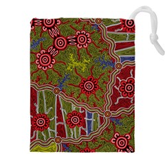 Authentic Aboriginal Art - Connections Drawstring Pouch (5xl) by hogartharts