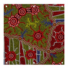 Authentic Aboriginal Art - Connections Banner And Sign 4  X 4  by hogartharts