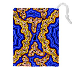 Authentic Aboriginal Art - Emu Dreaming Drawstring Pouch (5xl) by hogartharts