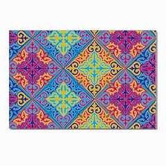 Colorful Floral Ornament, Floral Patterns Postcard 4 x 6  (pkg Of 10) by nateshop