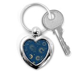 Asian Seamless Galaxy Pattern Key Chain (Heart) Front