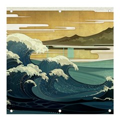 Sea Asia Waves Japanese Art The Great Wave Off Kanagawa Banner And Sign 4  X 4  by Cemarart