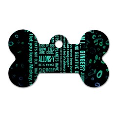 Tardis Doctor Who Technology Number Communication Dog Tag Bone (two Sides) by Cemarart