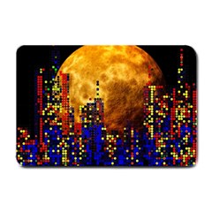 Skyline Frankfurt Abstract Moon Small Doormat by Cemarart