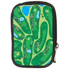 Golf Course Par Golf Course Green Compact Camera Leather Case by Cemarart