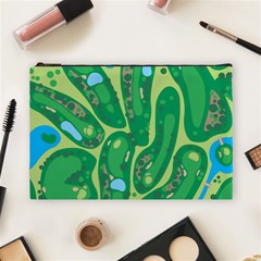 Golf Course Par Golf Course Green Cosmetic Bag (large) by Cemarart