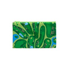 Golf Course Par Golf Course Green Cosmetic Bag (xs) by Cemarart