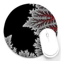 Silhouette Of Aurora Borealis Round Mousepad by Bedest