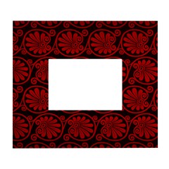 Red Floral Pattern Floral Greek Ornaments White Wall Photo Frame 5  X 7  by nateshop