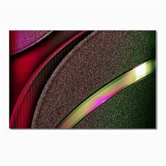 Texture Abstract Curve  Pattern Red Postcards 5  X 7  (pkg Of 10) by Proyonanggan