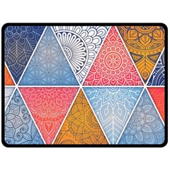 Texture With Triangles Two Sides Fleece Blanket (large) by nateshop