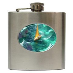 Valley Night Mountains Hip Flask (6 Oz) by Cemarart