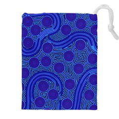 Authentic Aboriginal Art - Rivers Around Us Drawstring Pouch (5xl) by hogartharts