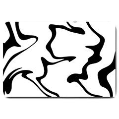 Black And White Swirl Background Large Doormat by Cemarart