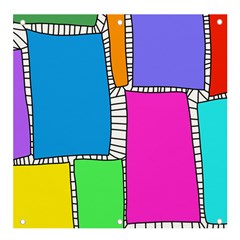 Shapes Texture Colorful Cartoon Banner And Sign 4  X 4  by Cemarart