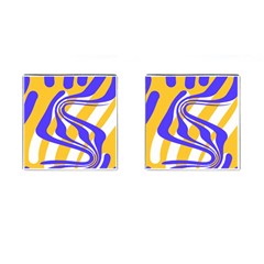 Print Pattern Warp Lines Cufflinks (square) by Cemarart