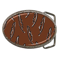 Feather Leaf Pattern Print Belt Buckles by Cemarart