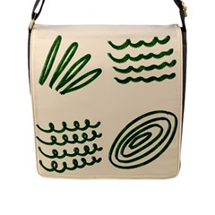 Elements Scribbles Wiggly Lines Flap Closure Messenger Bag (l) by Cemarart