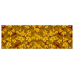 Blooming Flowers Of Lotus Paradise Banner And Sign 9  X 3  by pepitasart