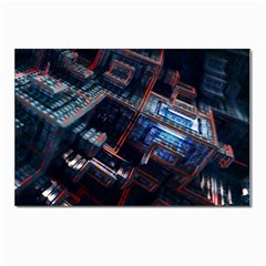 Fractal Cube 3d Art Nightmare Abstract Postcards 5  X 7  (pkg Of 10) by Cemarart