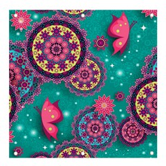 Floral Pattern Abstract Colorful Flow Oriental Spring Summer Banner And Sign 4  X 4  by Cemarart