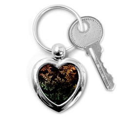 Fractal Patterns Gradient Colorful Key Chain (heart) by Cemarart