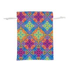 Colorful Flora Flora Kazakh Pattern Lightweight Drawstring Pouch (s) by Cemarart