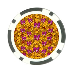 Blooming Flowers Of Orchid Paradise Poker Chip Card Guard by pepitasart