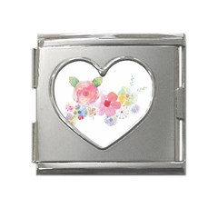 Flower-2342706 Mega Link Heart Italian Charm (18mm) by lipli