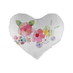 Flower-2342706 Standard 16  Premium Flano Heart Shape Cushions by lipli