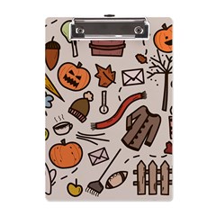 Halloween Doodle Autumn Pumpkin A5 Acrylic Clipboard by Bedest