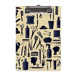 Elegant Hairdresser pattern cream A5 Acrylic Clipboard Front